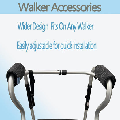 Walker Handle Cushions - Padded Hand Covers - Soft Cushion Padding Medical for Folding Rolling Wheelchair, Rollator Handle, Senior, Elderly Grippers - Crutch Handle Pad Grips - Mobility Aid