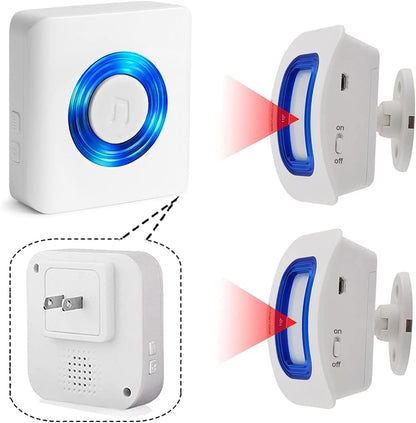 Wireless Indoor Motion Sensor Alarm, Bed Alarm and Fall Prevention for Elderly / Dementia Patients /Kids (2 Motion Detector +1 Receiver)
