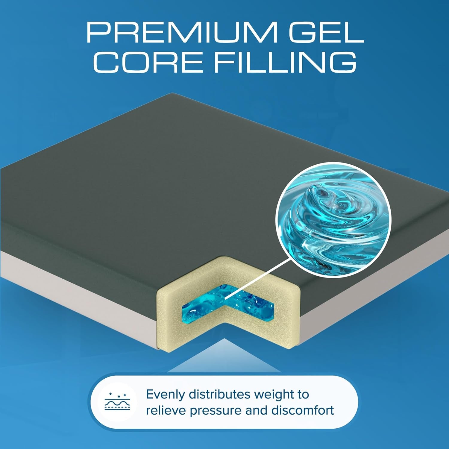 Gel Extreme Wheelchair Seat Cushion, 16 X 16 Inch