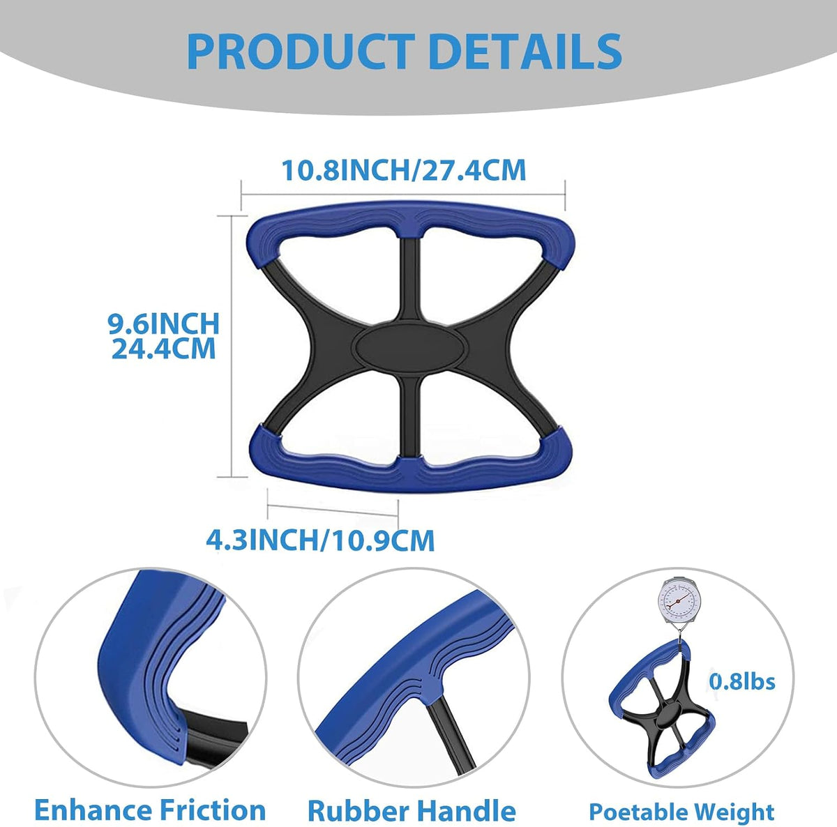 10.8" Standing Aid and Handicap Bar with Non-Slip Handles, 450 Lbs Capacity, Portable Fall Assist Device