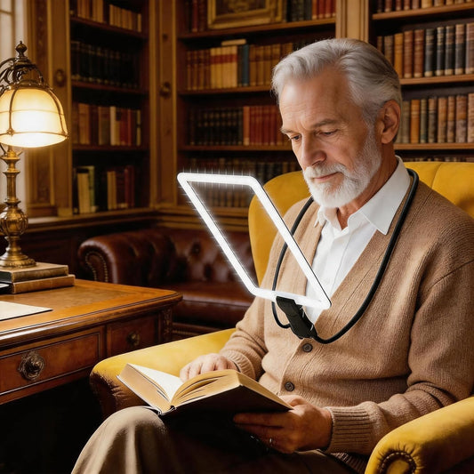 Hands-Free Neck Magnifier with LED Light, 10X, for Reading & Crafts