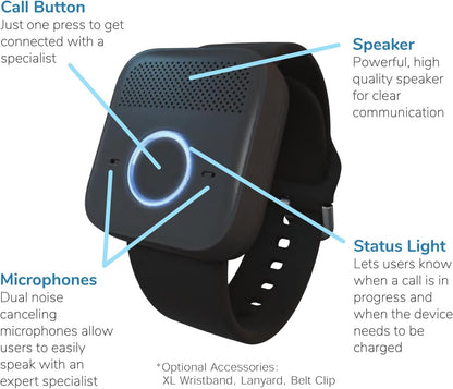 Safety+ 4G Medical Alert System for Seniors: Watch-Style, Fall Detection, 24/7 Monitor, Wifi Locate, SOS Button
