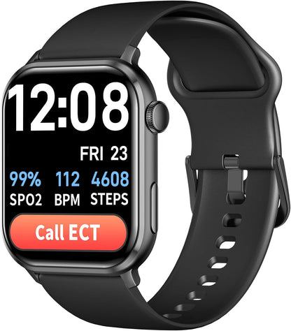 Emergency Alert Smartwatch for Seniors – Fall Detection, SOS Call, Heart Rate & Spo2 Monitor, Medication Reminder, Caregiver App