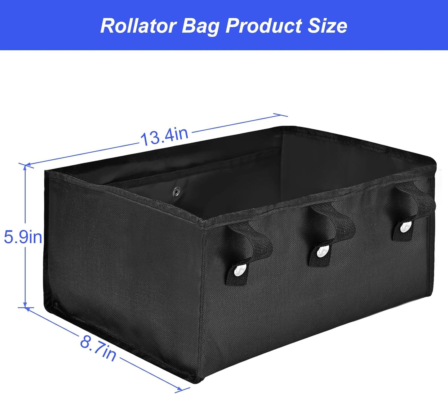 Under Seat Rollator Bag, Walker Bags for Rolling Walker with 4 Inner Pockets, Rollator Walker Basket Accessories for Seniors, Storage Ipad, Books, and Essentials