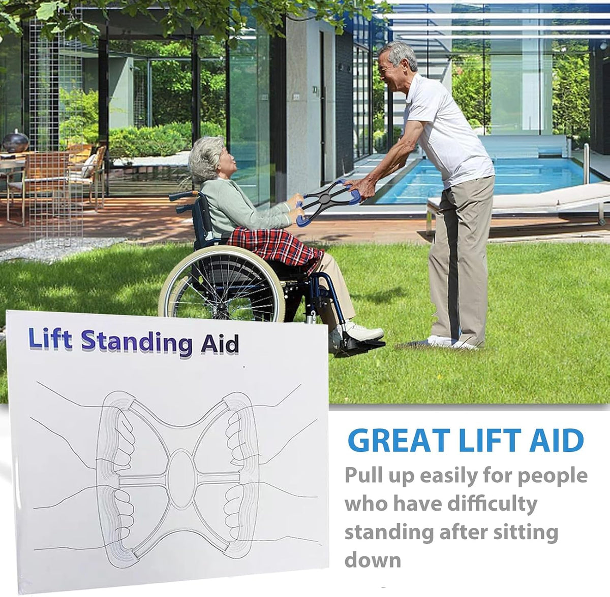 10.8" Standing Aid and Handicap Bar with Non-Slip Handles, 450 Lbs Capacity, Portable Fall Assist Device