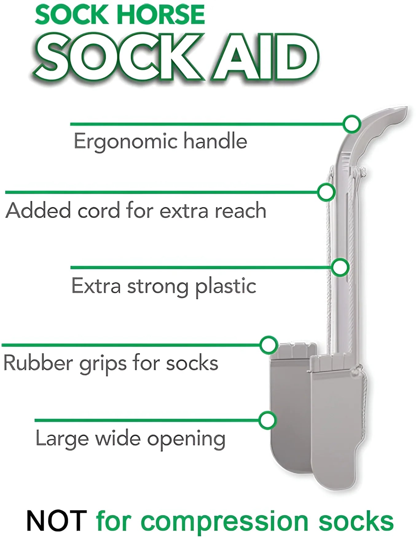 Sock Horse - Sock Aid, Taupe, 4.8 Ounce