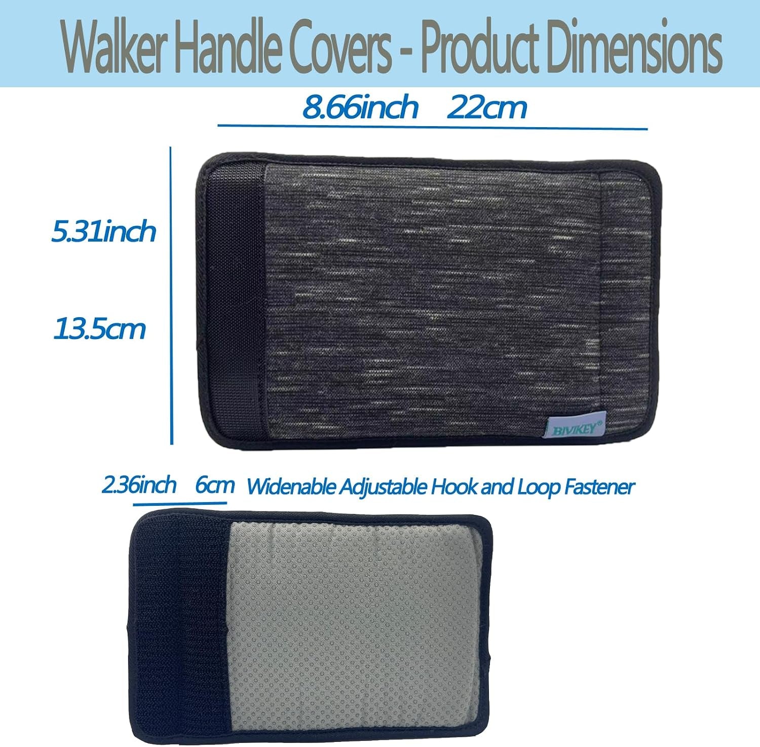 Walker Handle Cushions - Padded Hand Covers - Soft Cushion Padding Medical for Folding Rolling Wheelchair, Rollator Handle, Senior, Elderly Grippers - Crutch Handle Pad Grips - Mobility Aid