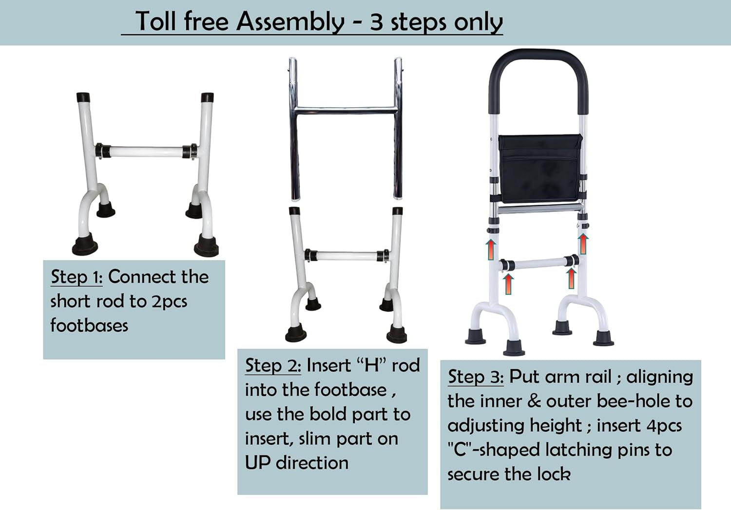 Stand Assist Aid for Elderly; Mobility Aids for Seniors; Couch Toilet Assist Rail; Knee Surgery Recovery Aids; Height Adjustable ; Weight 5Lbs, Bear 350Lbs.(Not a Walker; Not for Weak Arms)