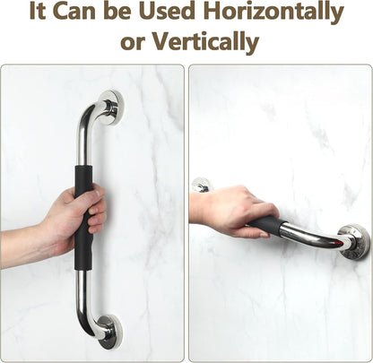 2 Pack Grab Bars for Showers 16 Inch anti Slip, Shower Grab Bars for Seniors, Handicap Grab Bars for Wall Bathroom, Safety Bath & Shower Handles for Elderly,