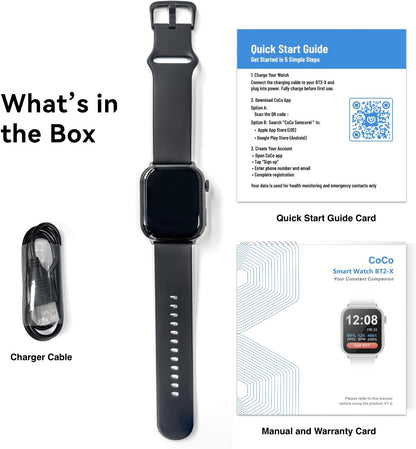 Emergency Alert Smartwatch for Seniors – Fall Detection, SOS Call, Heart Rate & Spo2 Monitor, Medication Reminder, Caregiver App