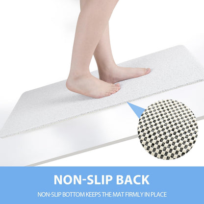 Non-Slip Bathtub Mat, anti Slip Shower Mat, Fast Drying Bathtub Mats, Foot Scrubber Mat, anti Slip Mat for Tub, Floor, Bathroom, Kitchen, Home, Hotel (White 40"×16")