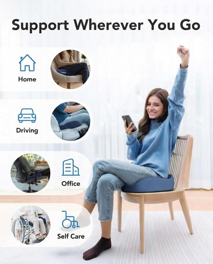 Ergonomic Gel-Enhanced Seat Cushion for Wheelchair, Car & Office